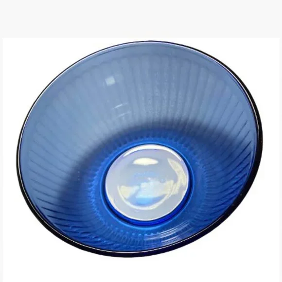 Pyrex Fluted Glass Nesting Mixing Bowls in Cobalt Vintage EUC Like New - Picture 8 of 11